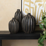 Romina Black/Brass Accent Vases