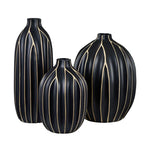 Romina Black/Brass Accent Vases