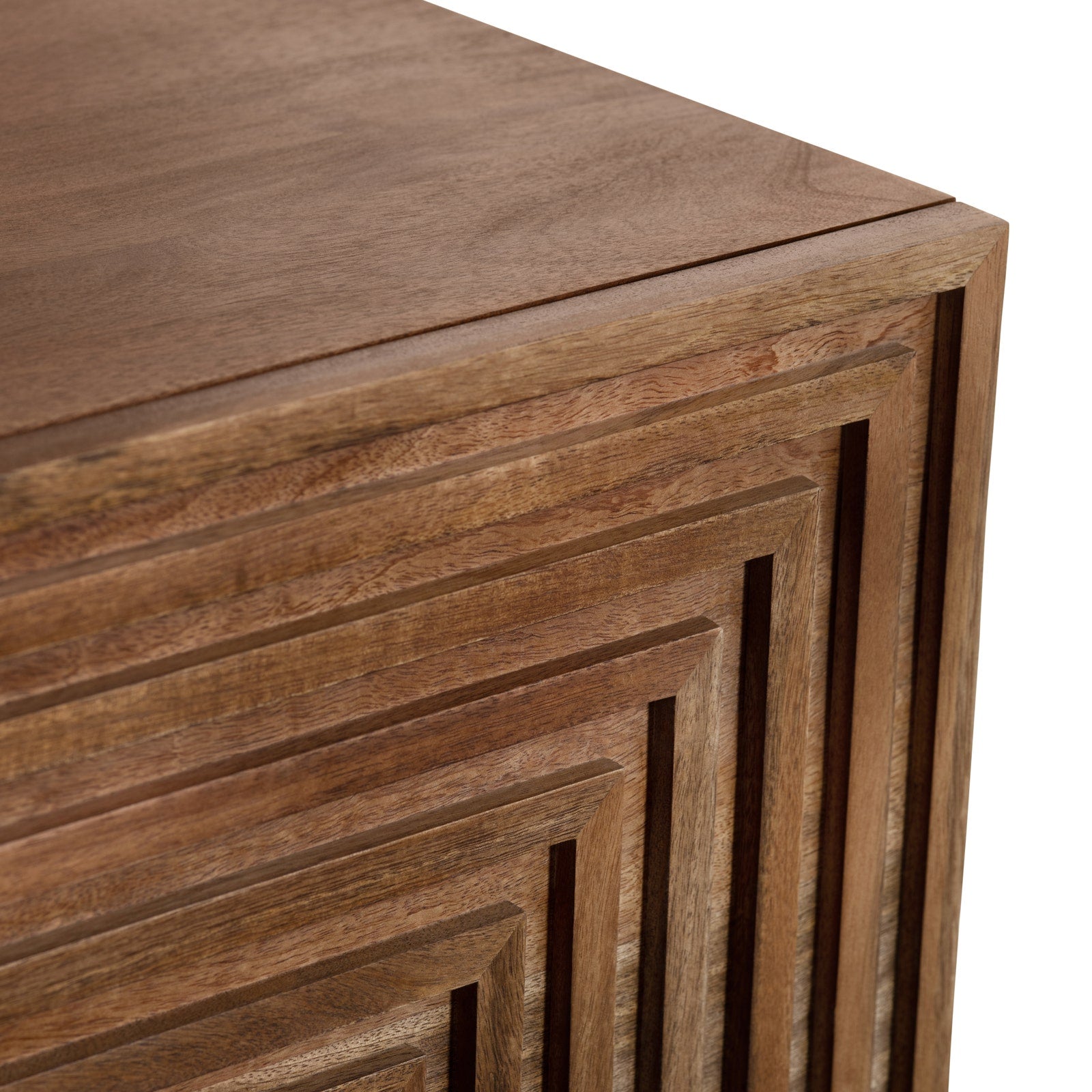 Close-up of a wooden surface with geometric patterns