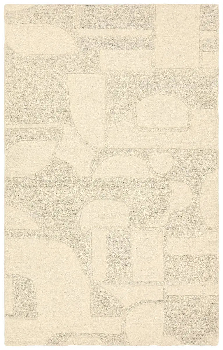Beige and brown abstract patterned rug
