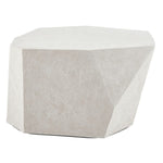 Geometric stone-patterned ottoman on a white background