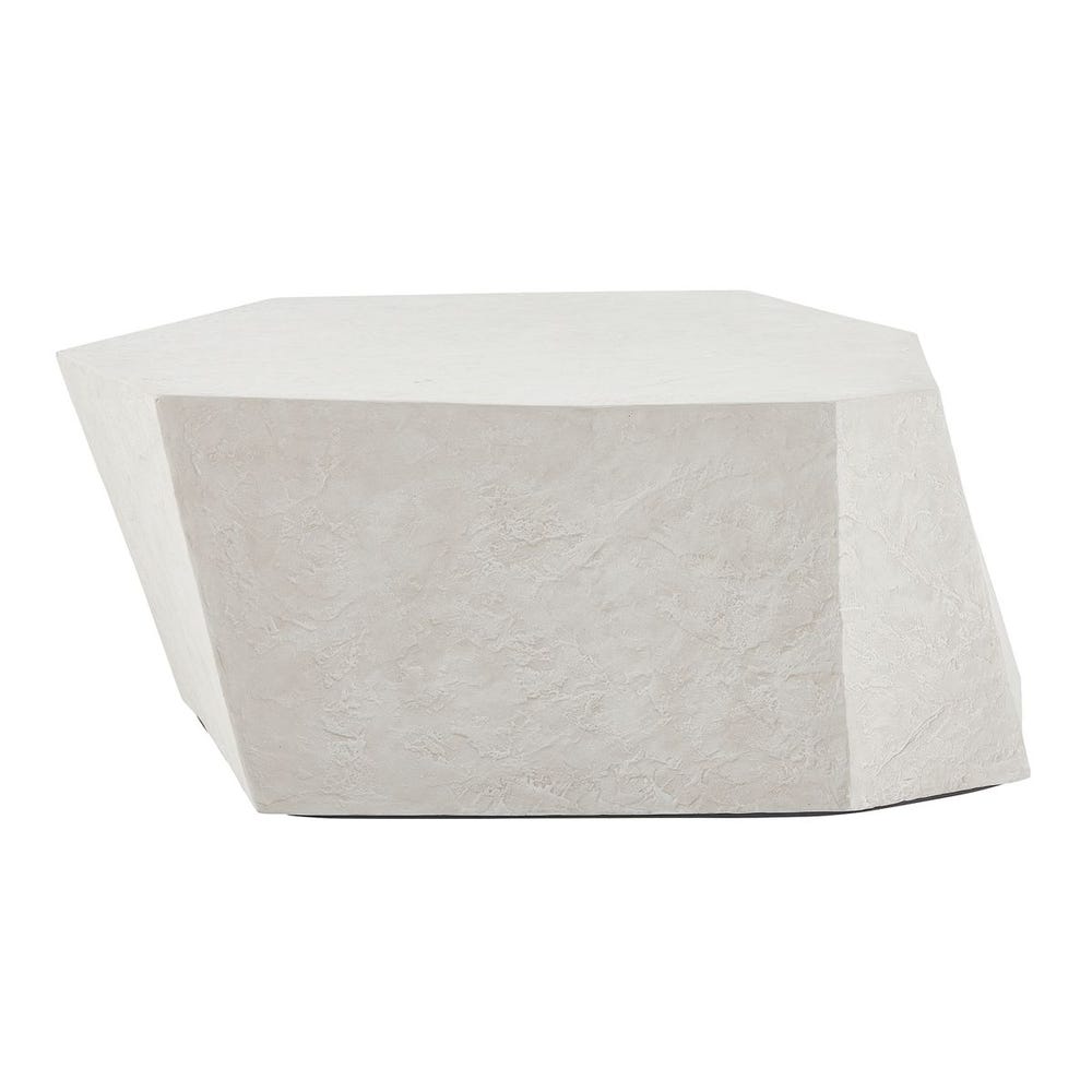 White geometric-shaped product on a white background