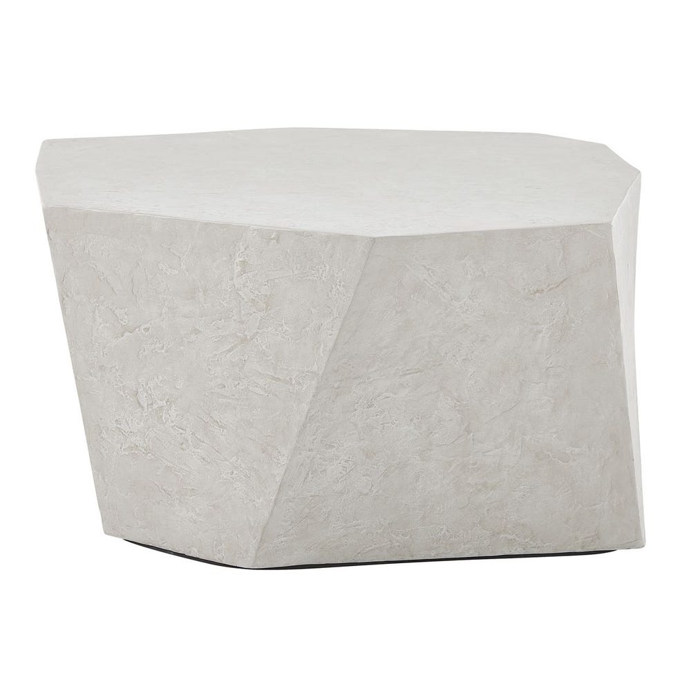 Cylindrical concrete planter with a textured surface on a white background