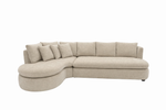 Beige sectional sofa on a white background