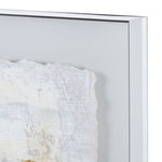 Acrylic wall art featuring an abstract design with gold, gray, and white colors.