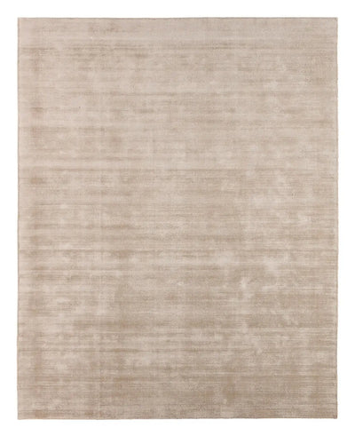 Beige area rug with a subtle pattern on a white background
