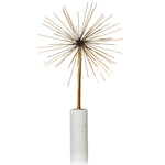 Decorative vase with gold spike design on a white background
