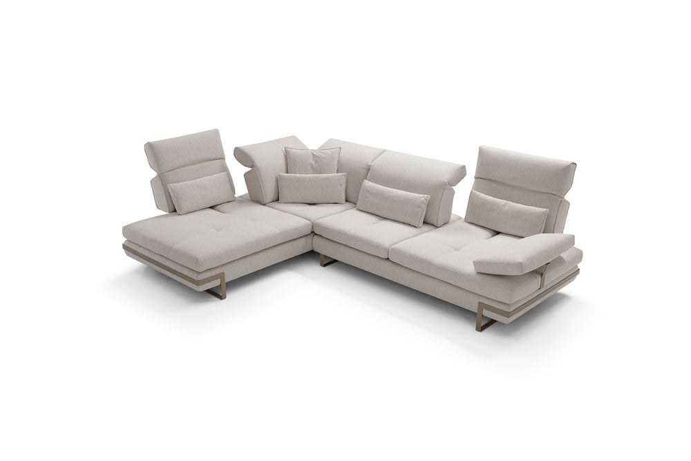 Beige sectional sofa on a white background