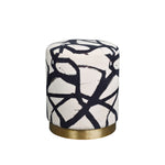 Tania Accent Ottoman
Stool with black abstract pattern on a white background