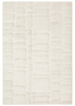 Beige area rug with a subtle pattern on a white background