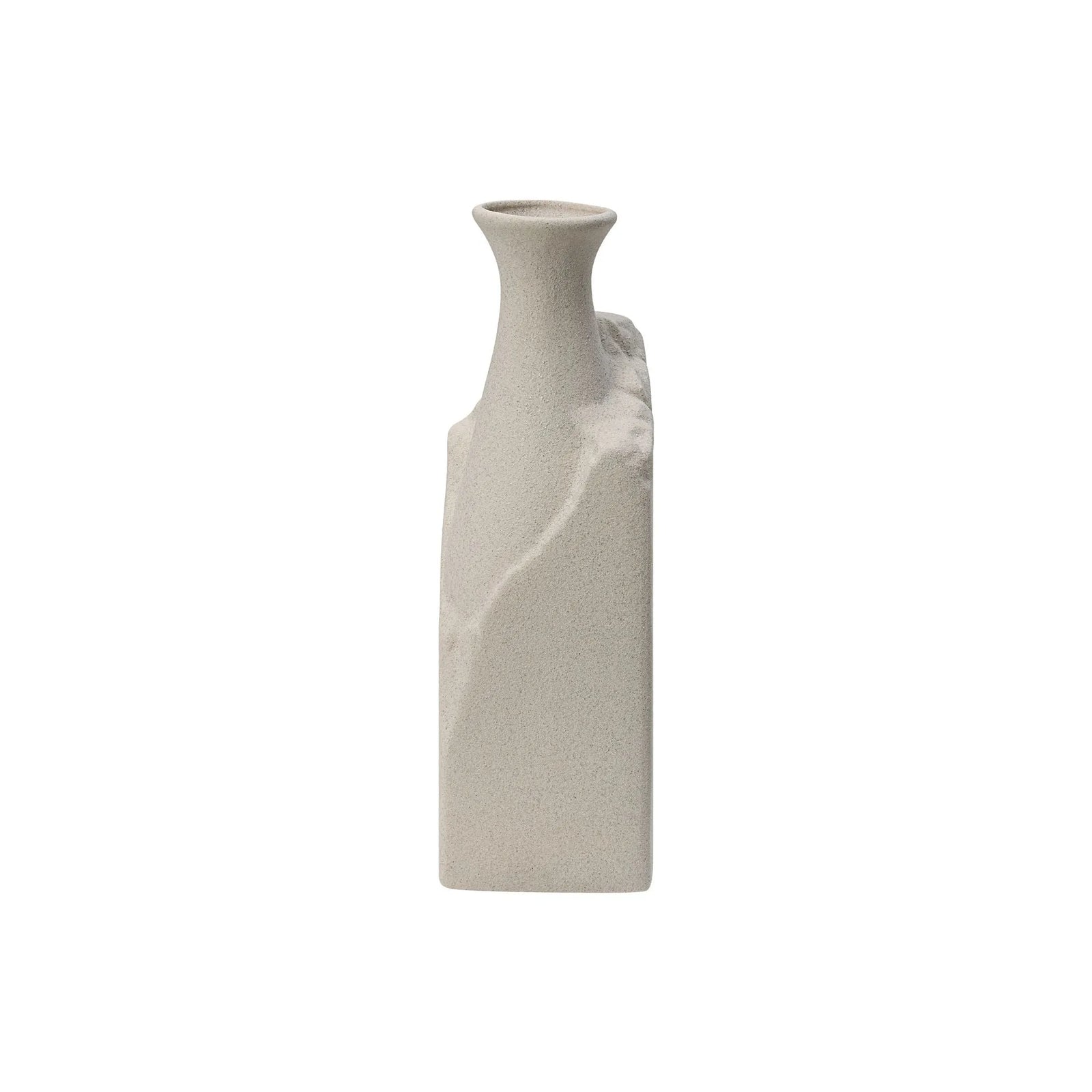 Beige ceramic vase on a white background