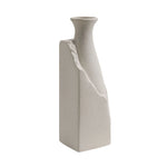 Beige ceramic vase on a white background