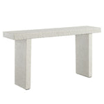 White textured console table on a white background