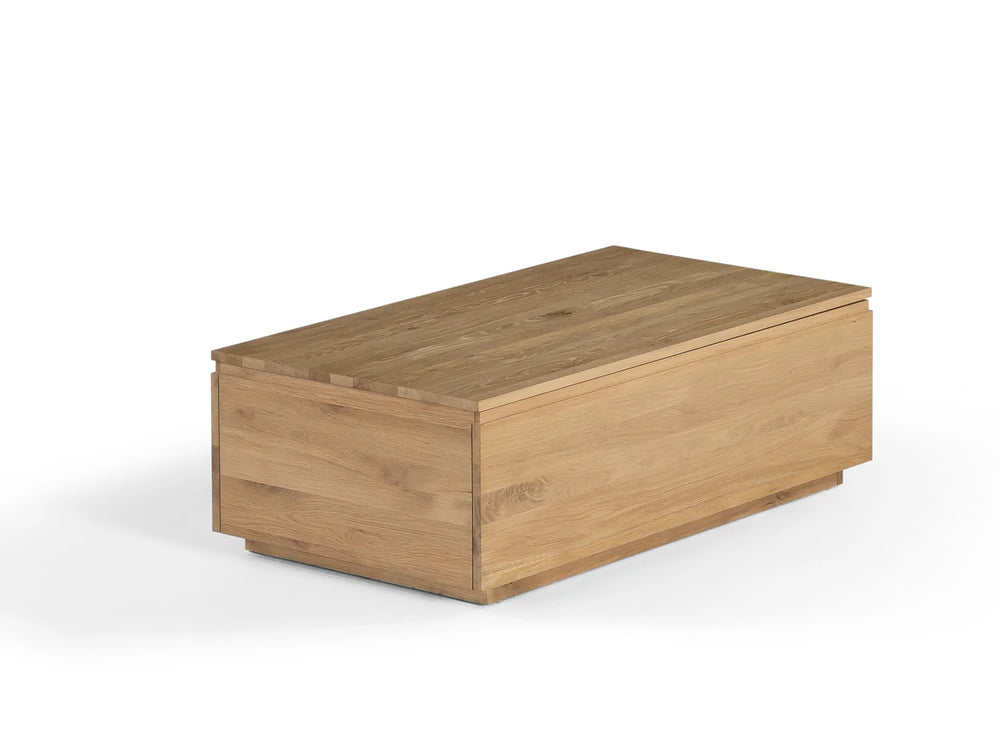 Wooden storage box on a white background