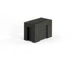 Black rectangular object on a white background