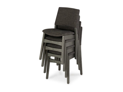 Stack of gray stools on a white background