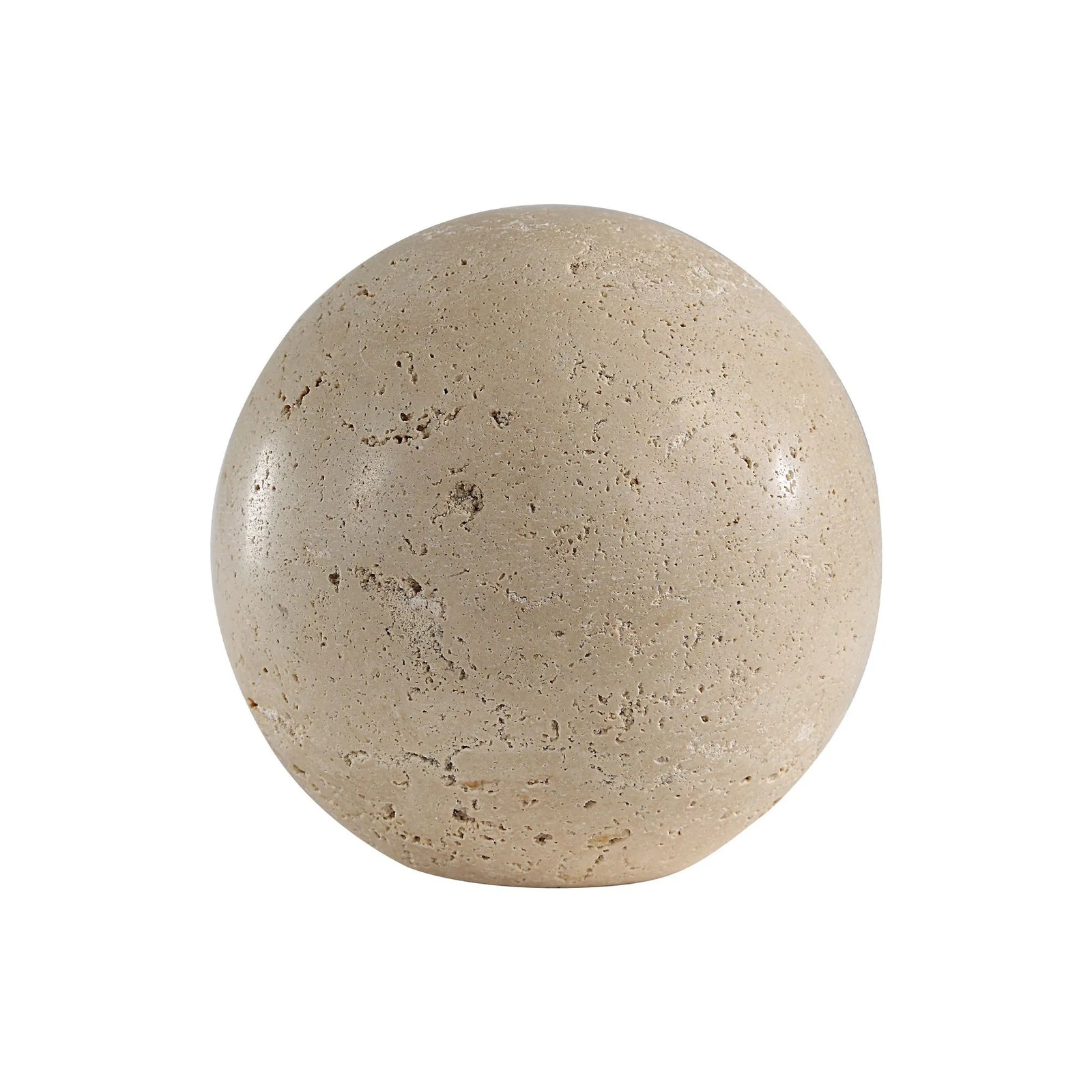 Beige stone sphere on a white background
