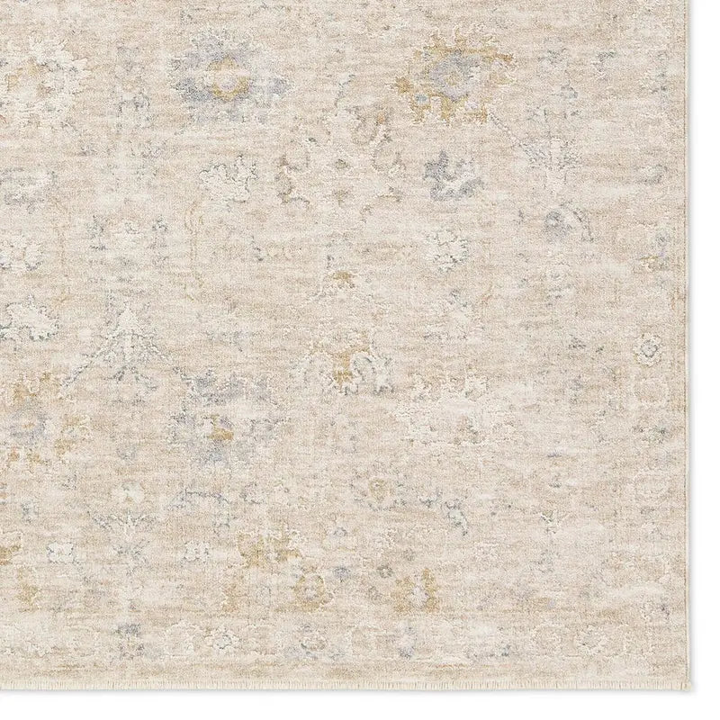 Textured beige and brown area rug with subtle pattern