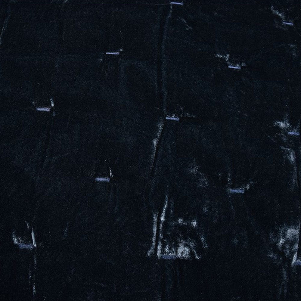 Close-up of dark textured fabric with visible patterns