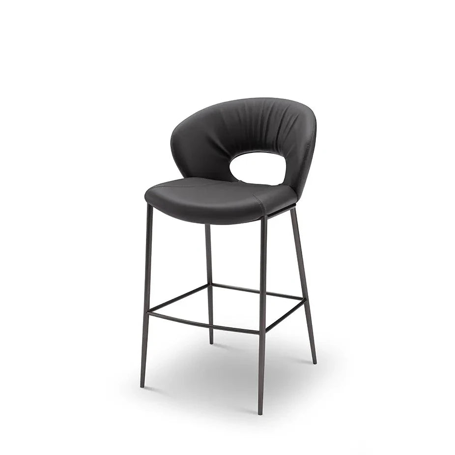 Black bar stool on a white background