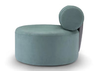 Modern teal chair on a white background