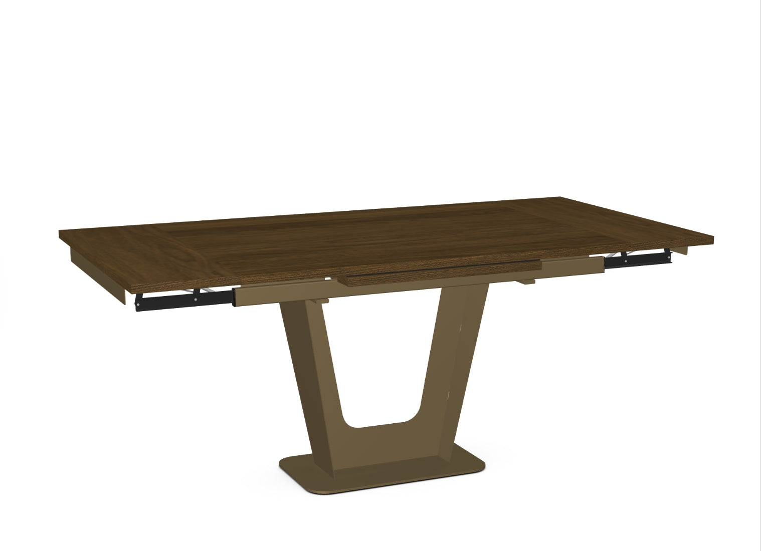 Wooden dining table with a white background