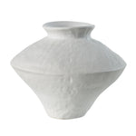 A white ceramic Vito vase with an abstract and textured design.