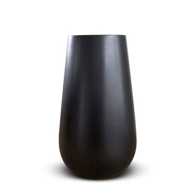 White Tall Planter 36" black