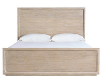 Wooden bed with a light finish on a white background