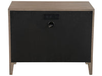 Black cabinet with wooden trim on a white background