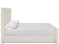 White bed with a pillow on a white background