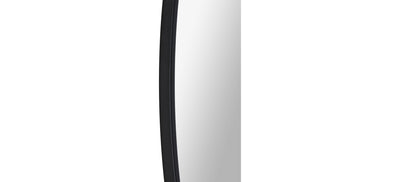 Side look of a mirror with black frame on a white background