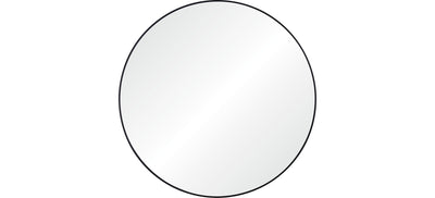 A mirror with black frame on a white background