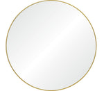 A mirror with brass frame on a white background