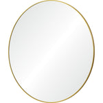 A mirror with brass frame on a white background
