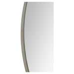 A mirror with sliver frame on a white background