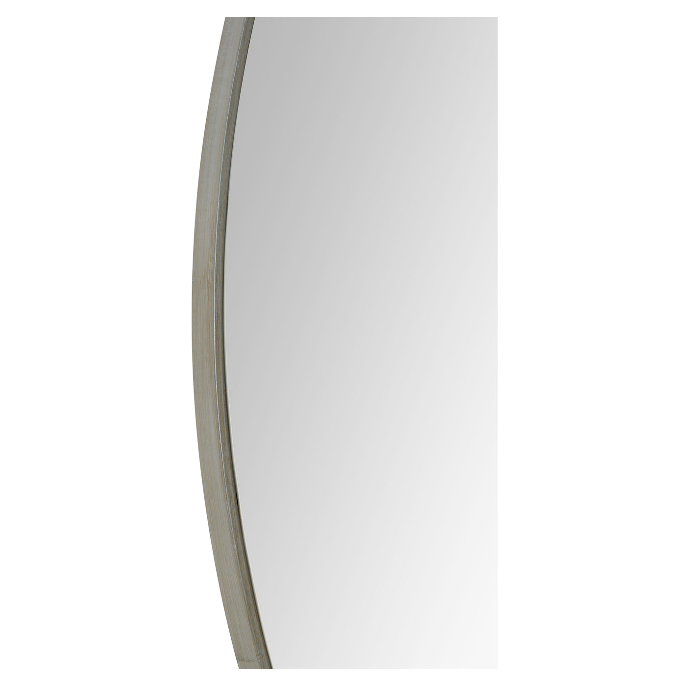 A mirror with sliver frame on a white background