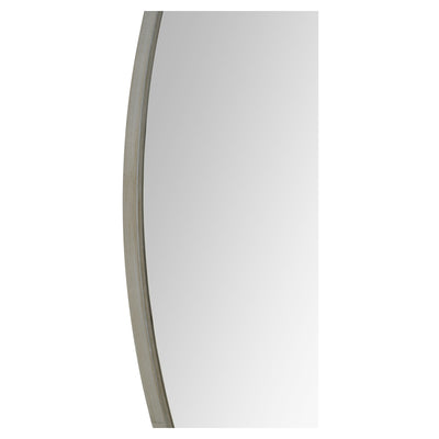 A mirror with sliver frame on a white background
