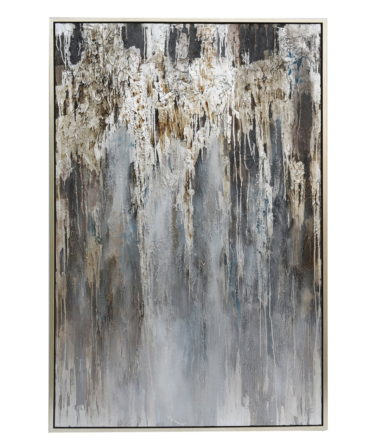 Abstract painting with a gradient of black, white, and gray on a white background