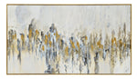 This image features the "Cosima Wall Art/Painting," a canvas that brings a modern abstract aesthetic to any room. The artwork presents a serene and abstract representation, utilizing a palette of grays and golds to create a calming, rustic vibe.