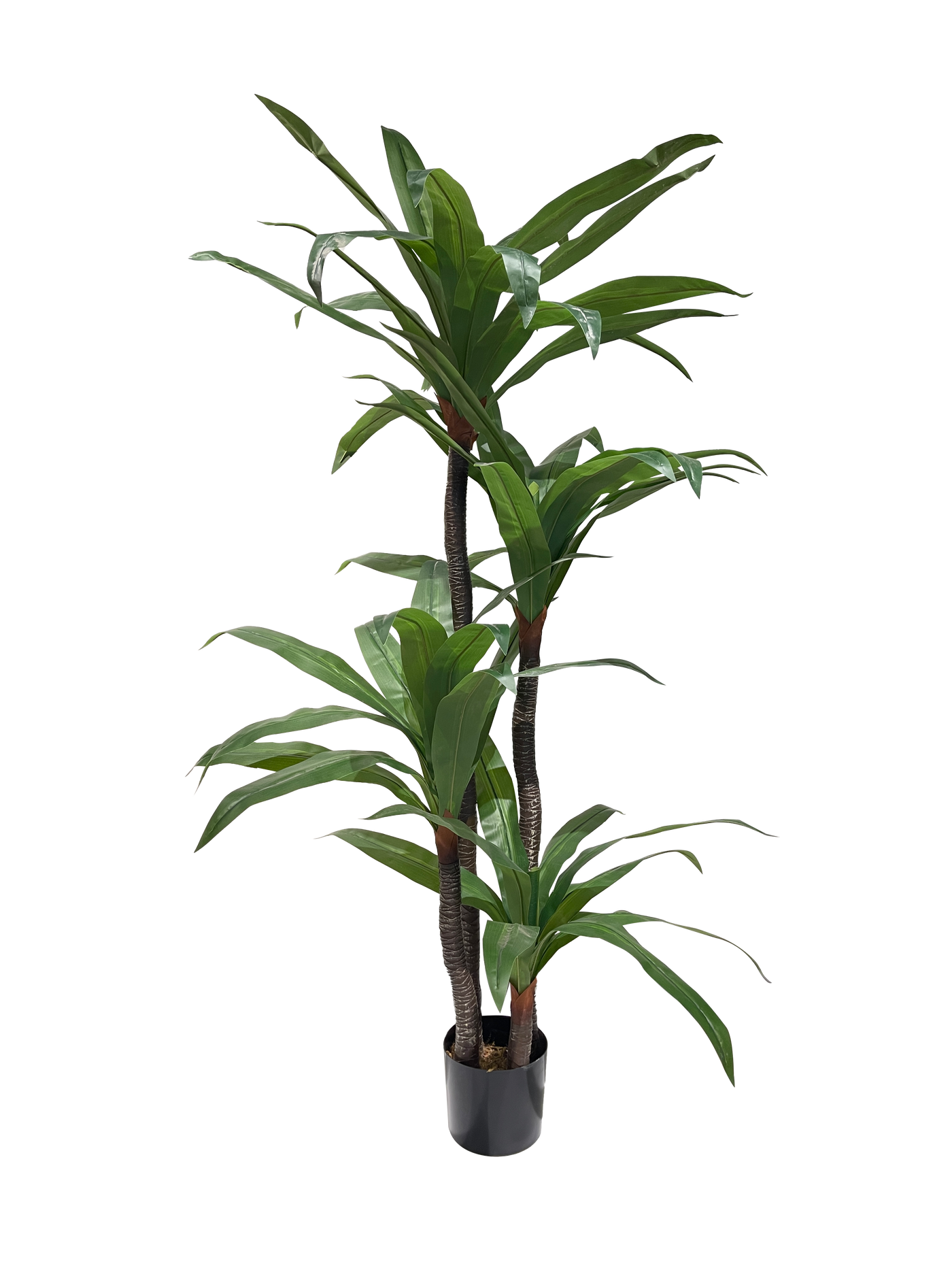 An artificial Dracaena plant with dense foliage in a pot, suitable for indoor use.