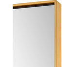 Rectangular mirror with a gold frame on a white background