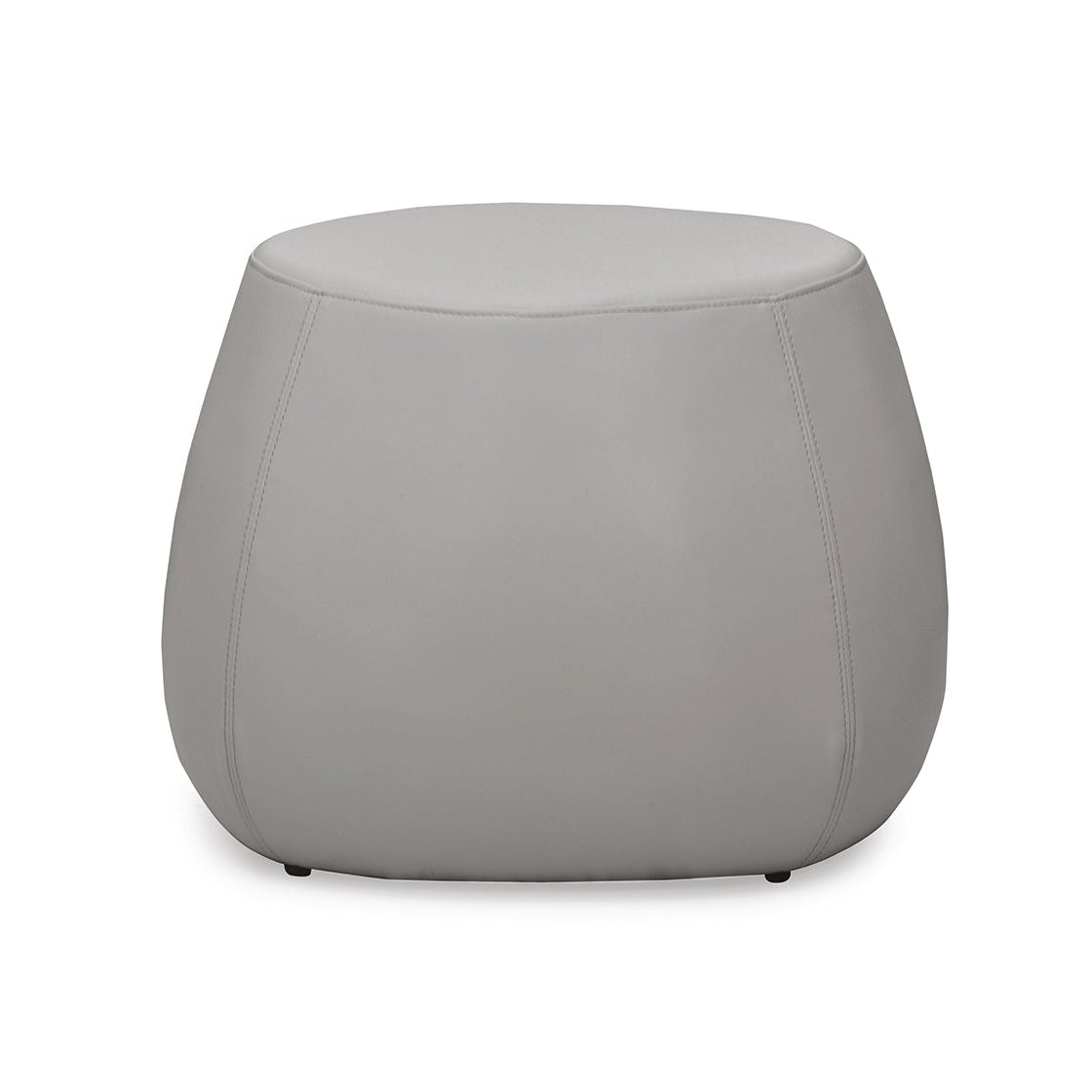 Gray round ottoman on a white background