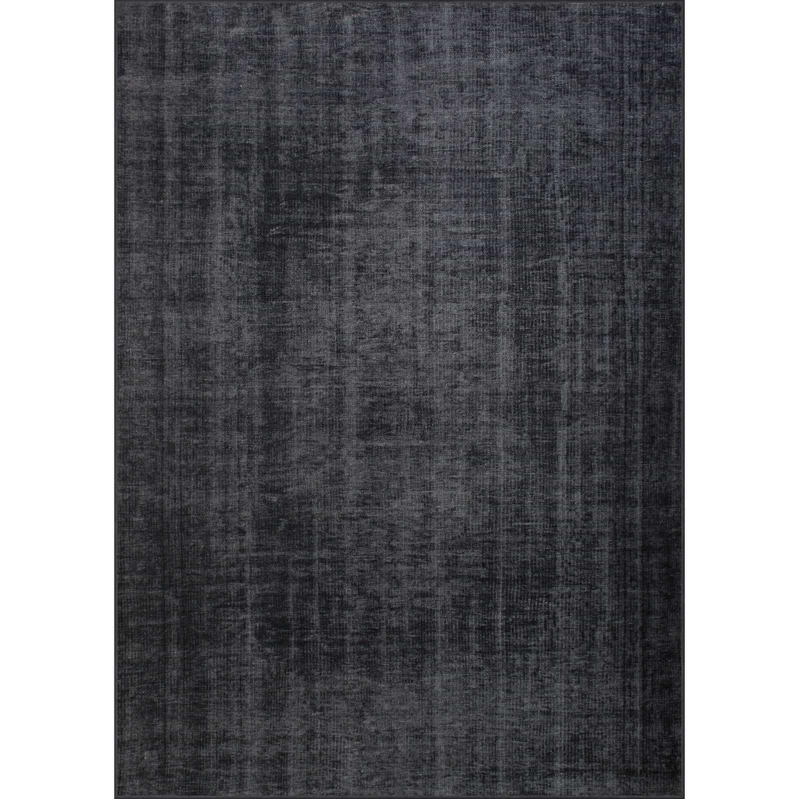 A dark navy area rug with a textured weave pattern, designed for use in a bedroom or hallway.