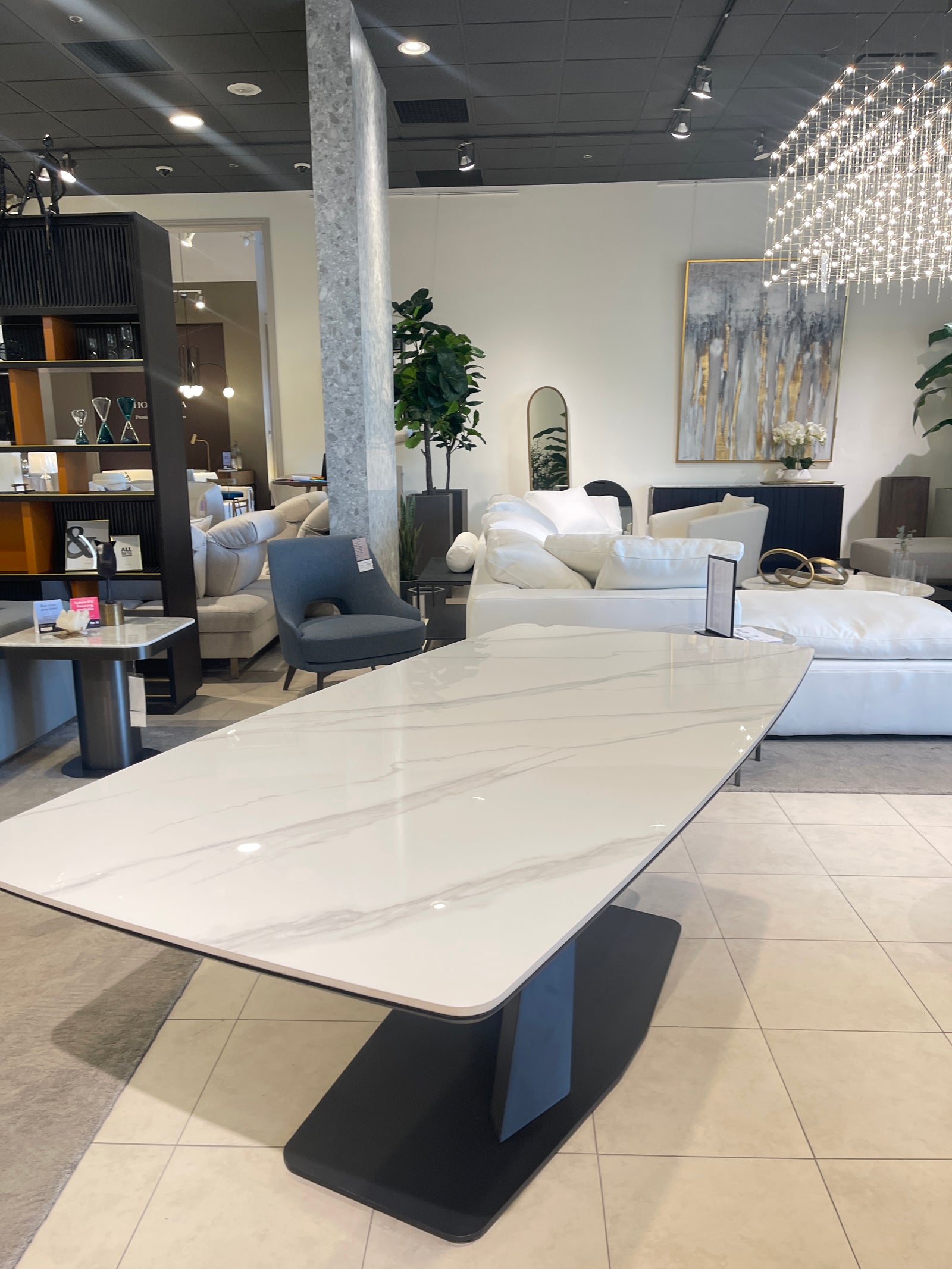 Conrad Stone top Dining table (Gloss)