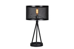 Black mesh table lamp on a white background