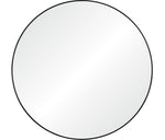 A mirror with black frame on a white background