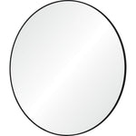 Side look of a mirror with black frame on a white background