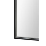 An arch-shaped full-length mirror with a matte black frame.