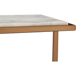 Small side table with marble top and base on a white background